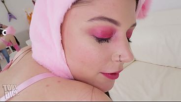 Cute sub Lexi SPEWS on cock the FUCKED SUPER HARD