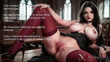 A curvy vampire girl with sexy nipple piercings tried to seduce me and suck my sperm right in the church!! She sucked my big black cock instead!! [AI]