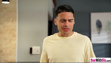 Bratty stepsister Emily Jade provokes stepbrother into rough hate fuck