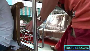 Cute Thai MILF picked up in a Tuk Tuk taxi to enjoy dirty sex