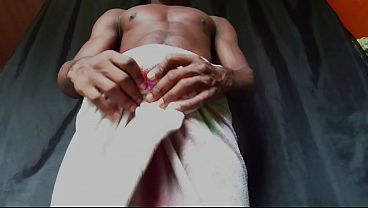 Masturbating my big black dick