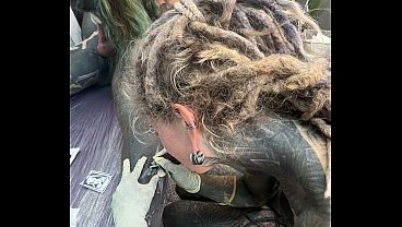 Wild Tattoo Shop Moment – Tattooing While Giving a Head