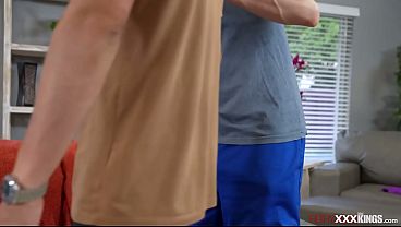 Big tit milf fucking stepson and his bff