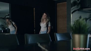 Blonde stepdaughter gets a good pounding from black stepdad