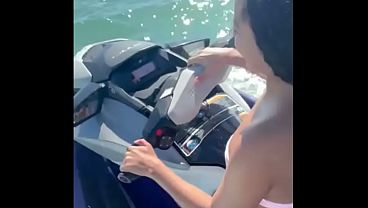 Horny Brazilian Bride Betrays Husband on Honeymoon Trip Fucking the Muscular Jetski Coach Big Dick While Hubby is Away