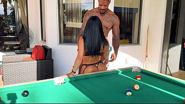 Petite Hottie Takes A Massive Dick On The Pool Table! Jason Luv V Egypt