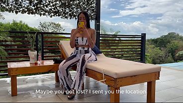 A MILF massage therapist with perfect breasts rides one of her clients’ big cocks