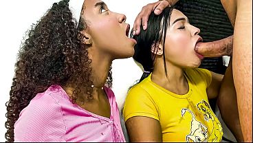 Cute LATINA STEPSISTERS swore they were good girls at home… both throated my BWC on their knees