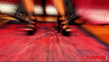 Dominican Black Mistress trains white sissy to take BBC