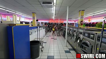 Ebony Babe Sucking & Fucking In Public Laundromat | Destiny Mira