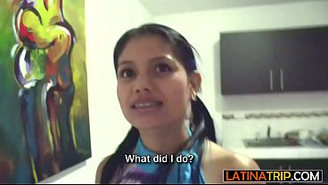 Tiny latina teen visits BWC boyfriend for a blowjob and a fuck